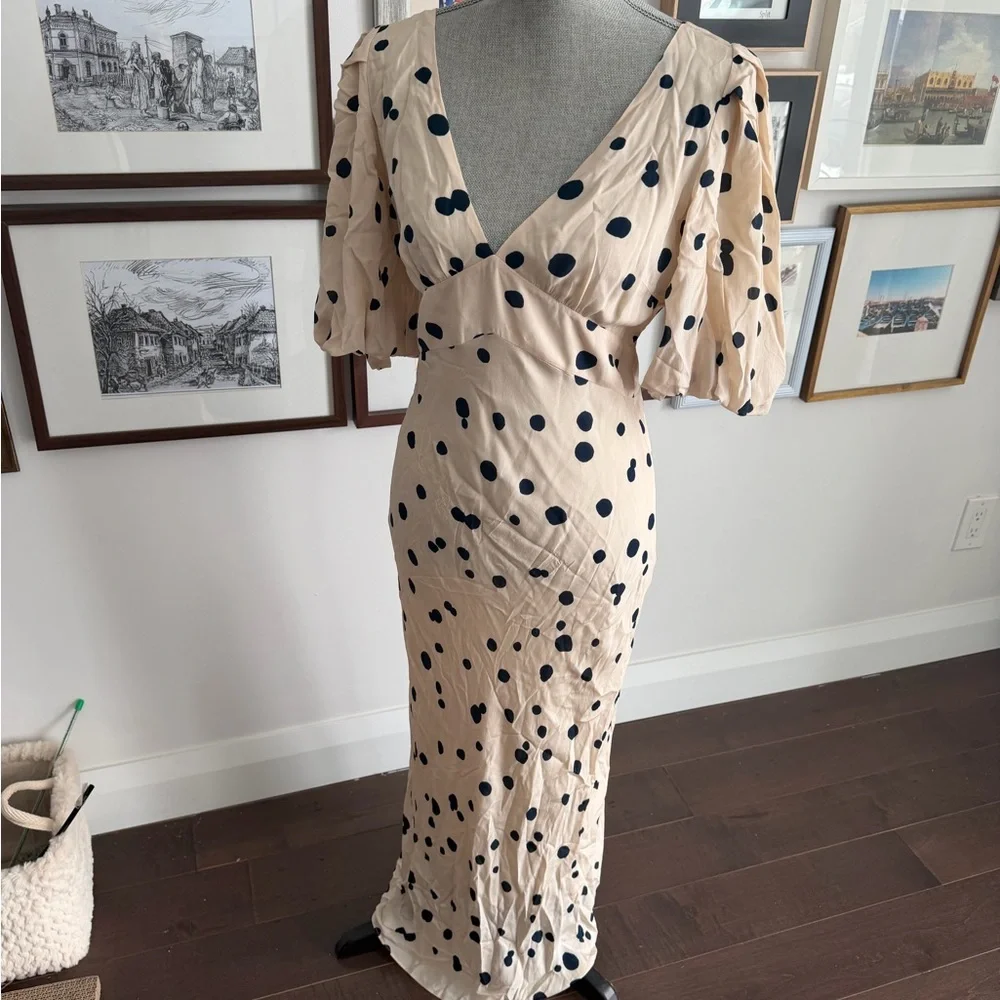 ba&sh Cream and Black Polka Dot Maxi Dress - Picture 4 of 4